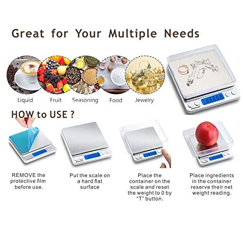 IONIX Jewellery Scale with bowl | Weight Scale | Digital Weight Machine | weight machine for gold, Digital food weight Scale 500 Gram for Jewellery Gemstone Diamond, Educational & Industrial Purpose - Image 3