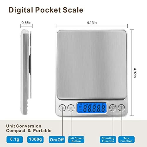 IONIX Jewellery Scale with bowl | Weight Scale | Digital Weight Machine | weight machine for gold, Digital food weight Scale 500 Gram for Jewellery Gemstone Diamond, Educational & Industrial Purpose - Image 2
