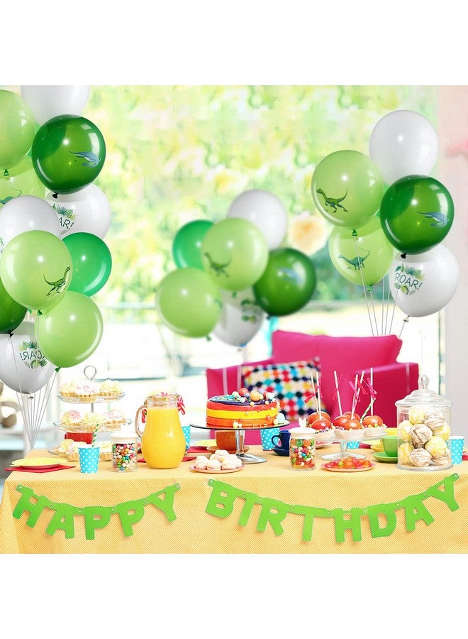 Zomiboo 36 Pcs Dinosaur Balloons Dino Latex Balloons for Children's Birthday Party, 12 Inch Green Dinosaur Printed Pattern Style, Jungle Themed Decoration for Kids Boys Birthday Party Baby Shower - Image 4