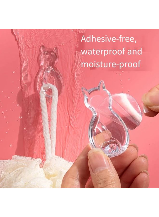 4 قطع من خطافات اللصق الذيل القط بدون حفر، 2 كبير و2 صغير لتنظيم المنزل - Image 5