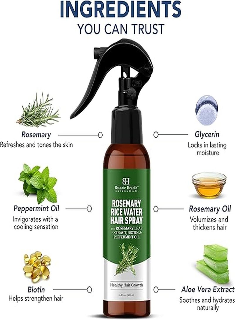 Botanic Hearth Advanced Rosemary Water Spray For Hair Growth With Peppermint, Biotin | Thinning Hair Regrowth, Scalp Treatment For Men & Women| 6.8 Fl Oz - Image 2