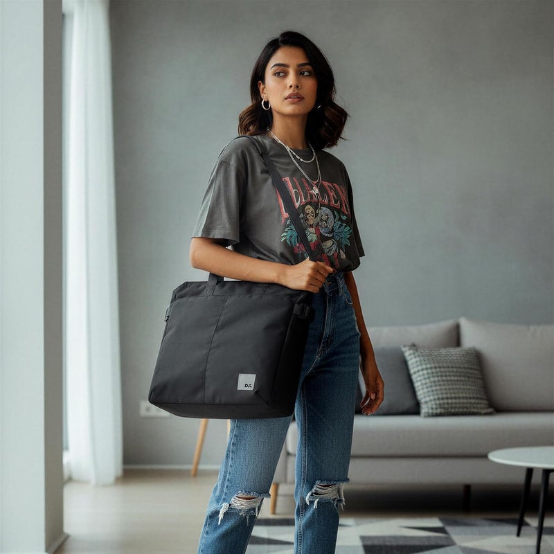 Daily Objects Key Tote Bag For Women & Girls | Stylish Ladies Purse for Everyday Essentials | Fits any Laptop Upto 15.6 Inch | Padded Laptop Compartment - Image 5