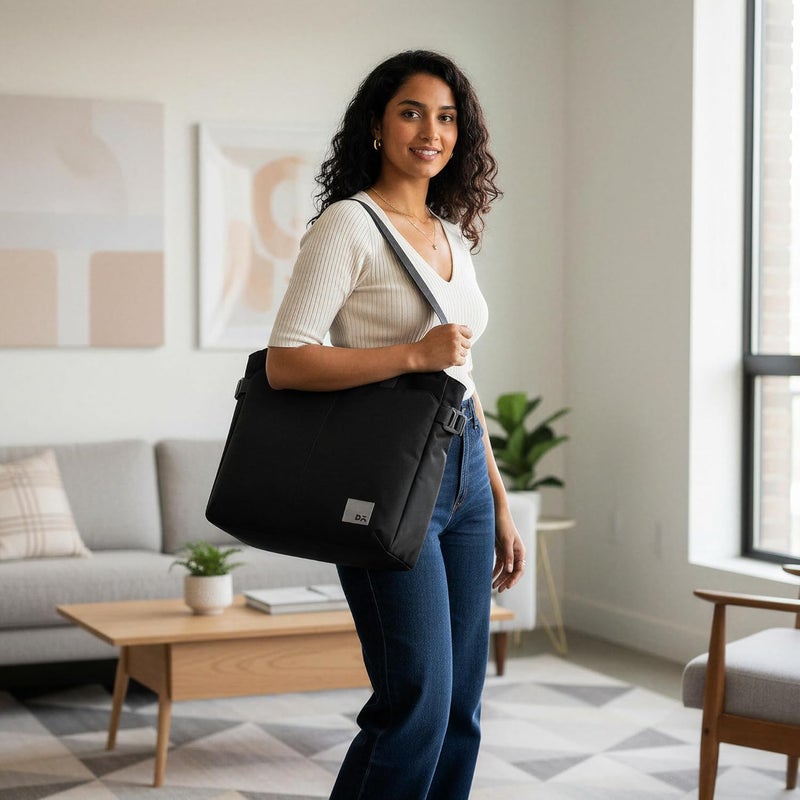 Daily Objects Key Tote Bag For Women & Girls | Stylish Ladies Purse for Everyday Essentials | Fits any Laptop Upto 15.6 Inch | Padded Laptop Compartment - Image 2