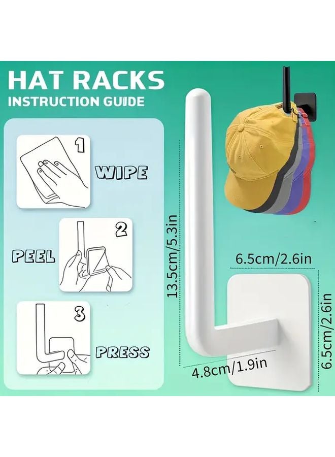 6 قطع رف قبعات أسود مثبت على الحائط منظف بدون حفر خطافات لاصقة توفير للمساحة - Image 4