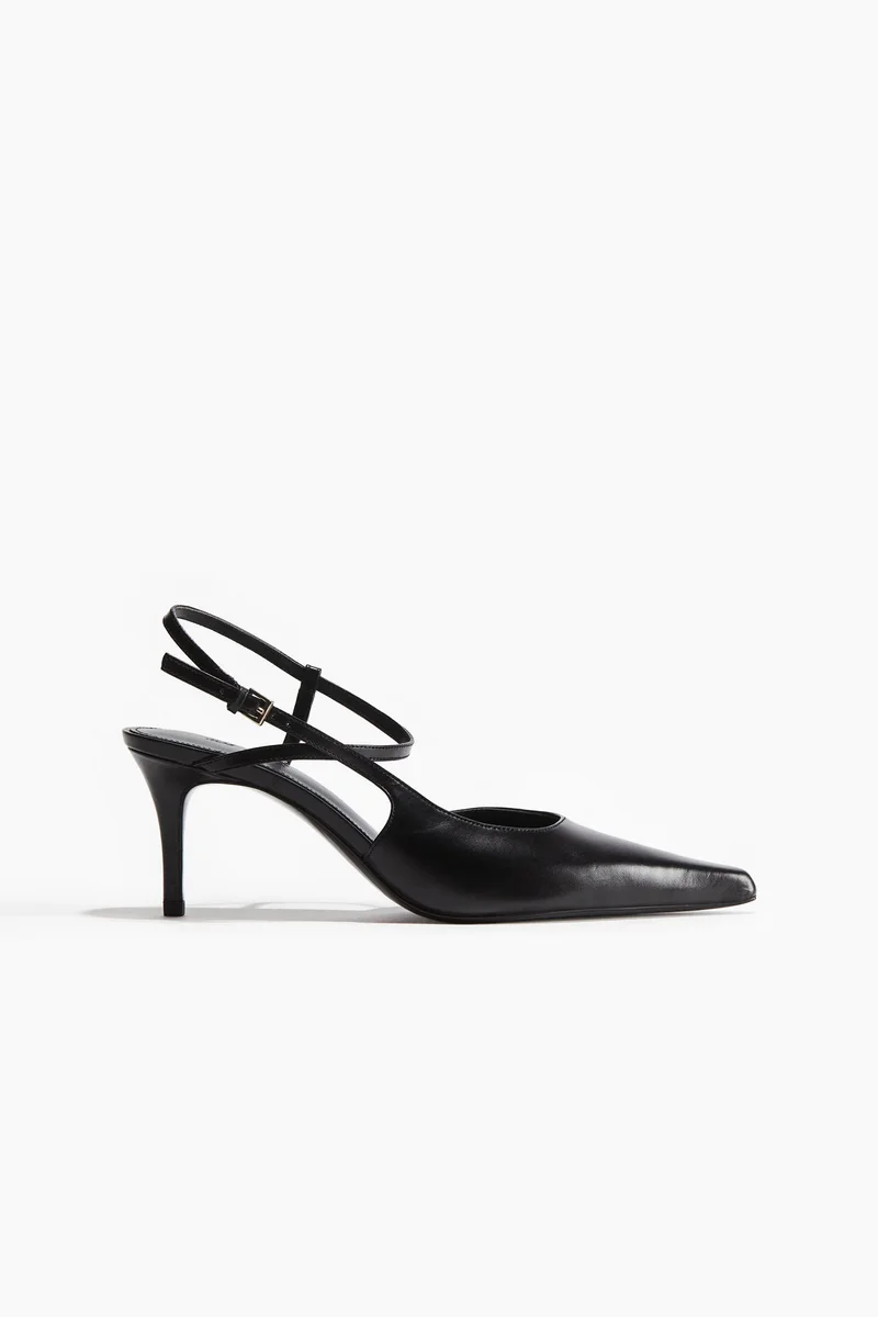 H&M Pointed leather court shoes