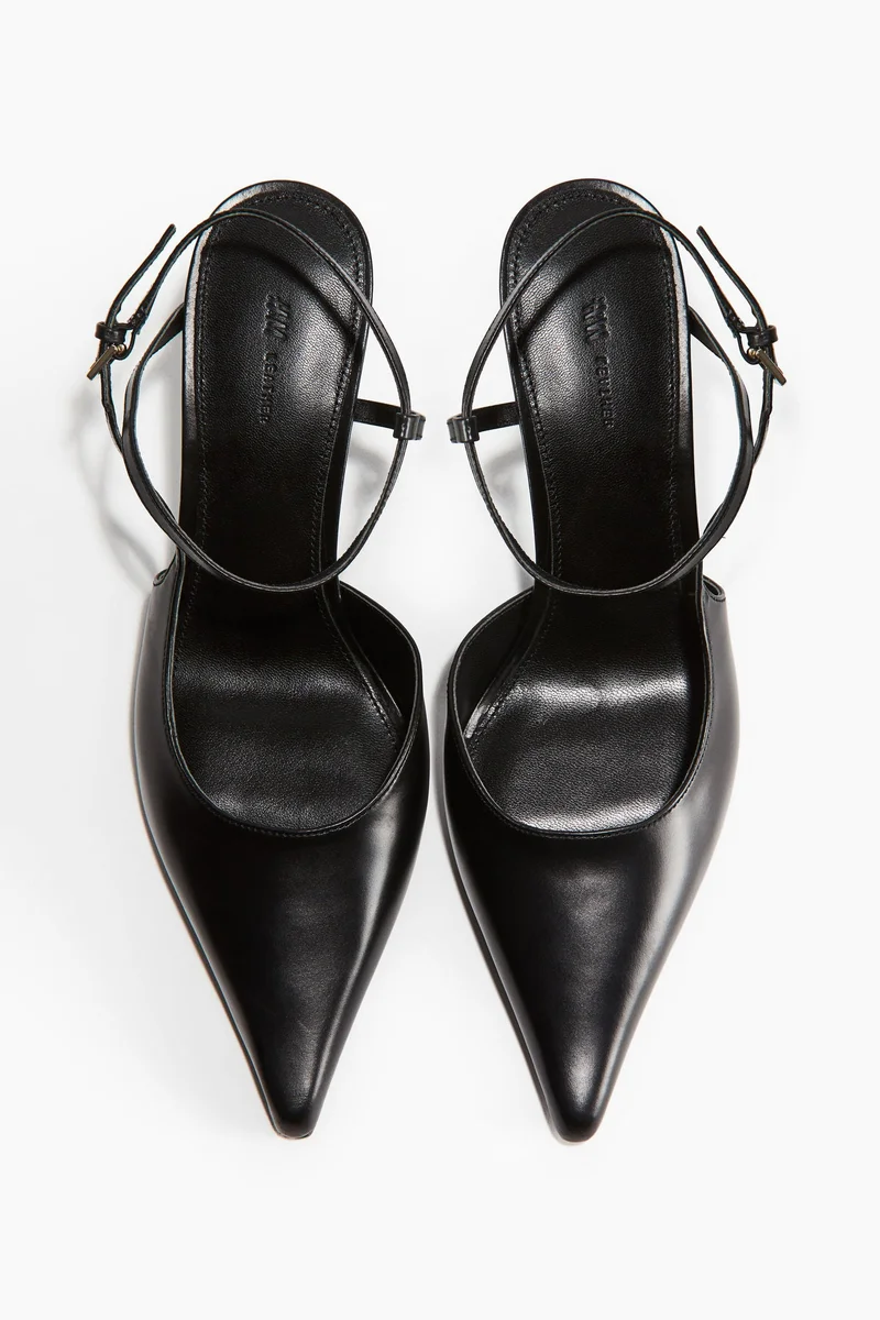 H&M Pointed leather court shoes