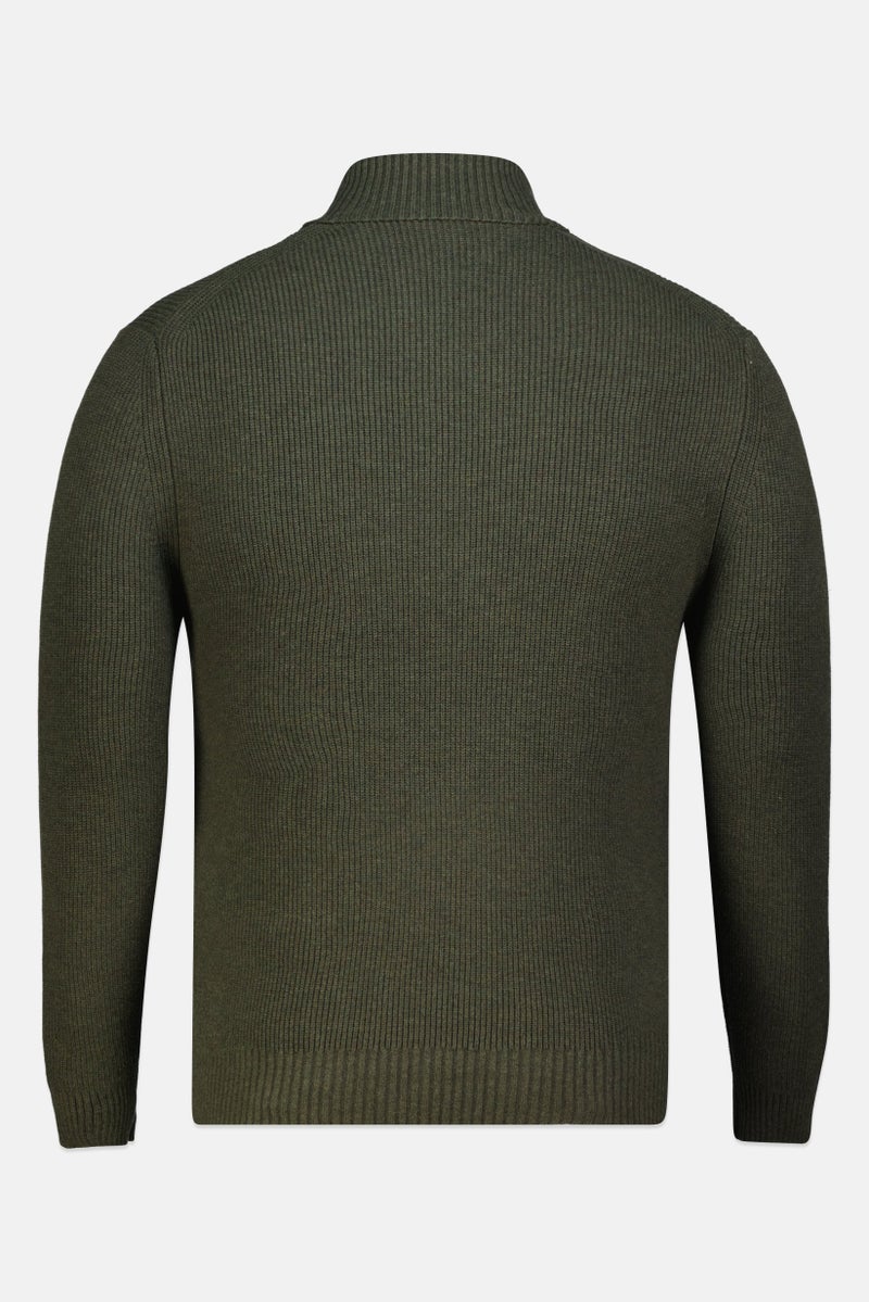 Celio Men Turtle Neck Textured Sweater, Khaki - Image 3