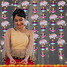 Festiko® Diwali Theme Hanging Decoration (Set of 36), Happy Diwali Hanging Decoration Items - Image 2
