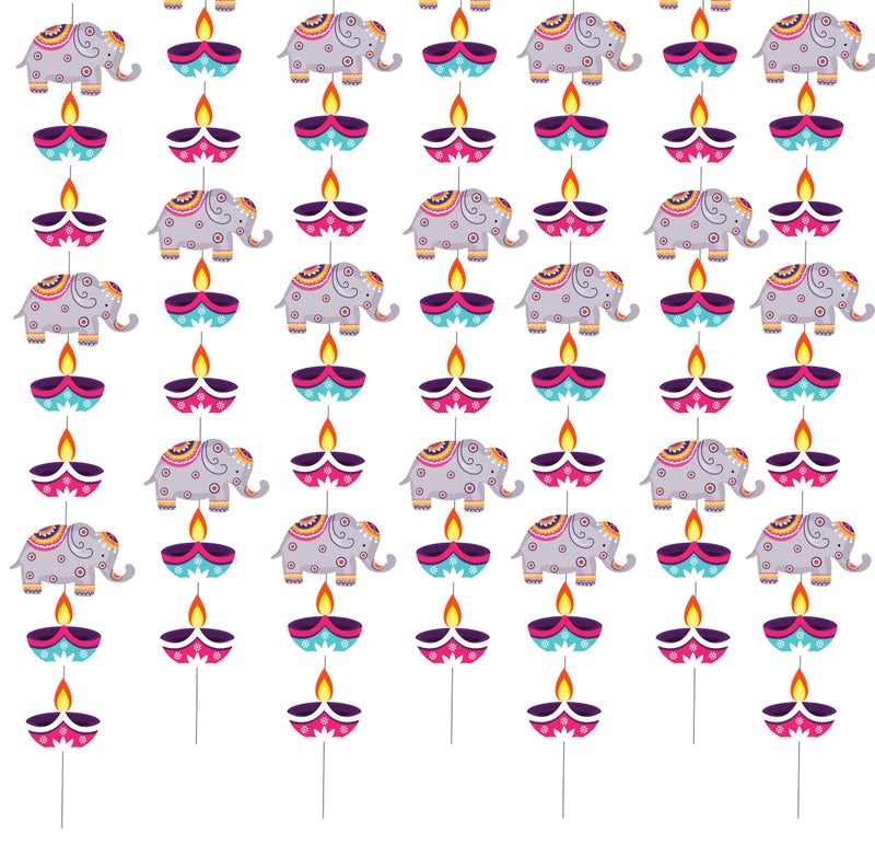 Festiko® Diwali Theme Hanging Decoration (Set of 36), Happy Diwali Hanging Decoration Items - Image 1