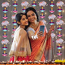 Festiko® Diwali Theme Hanging Decoration (Set of 36), Happy Diwali Hanging Decoration Items - Image 5