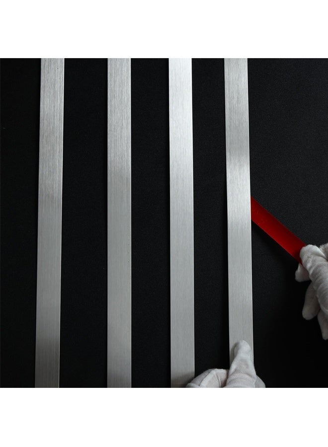 هومستر 5 أجهزة كمبيوتر مرنة شريط ديكور ذاتية اللاصقة شرائط الجدار شرائط المرآة لمراآة الجدار لإطار المرآة والجدار والمواقد والمنزل ديكور DIY ديكور الأثاث 5 سم * 100 سم الفضة - Image 3