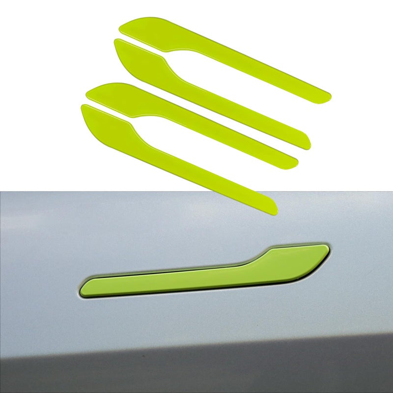 Tesheer for Tesla Door Handle Sticker Anti Scratch for Tesla Car Door Handle Protective Wrap for TSL Model 3Y 4PCS Tesla Accessories Green - Image 2