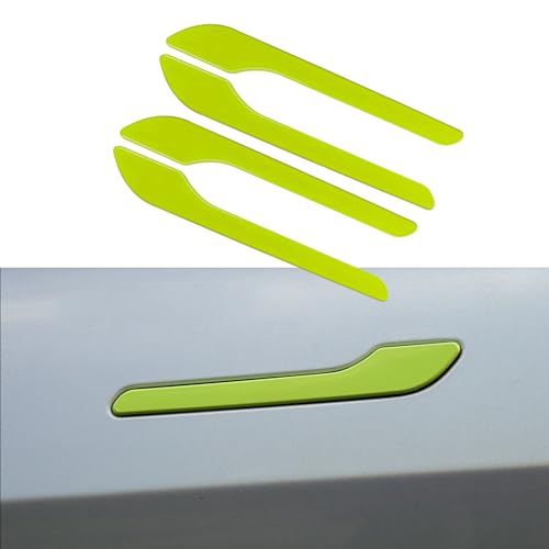 Tesheer for Tesla Door Handle Sticker Anti Scratch for Tesla Car Door Handle Protective Wrap for TSL Model 3Y 4PCS Tesla Accessories Green - Image 1