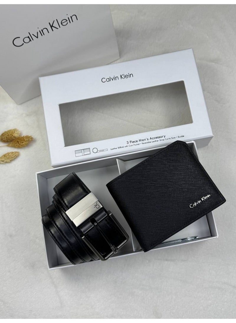 CALVIN KLEIN JEANS PLUS Calvin Klein Jeans Men's Leather Belt and Wallet Set - Black  - Image 2