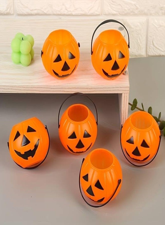 Partysanthe Halloween Pumpkin Baskets for Kids | Halloweenn Pumpkin Trick or Treat Basket | Halloween Decoration Prop Multicolor 1pc - Image 3