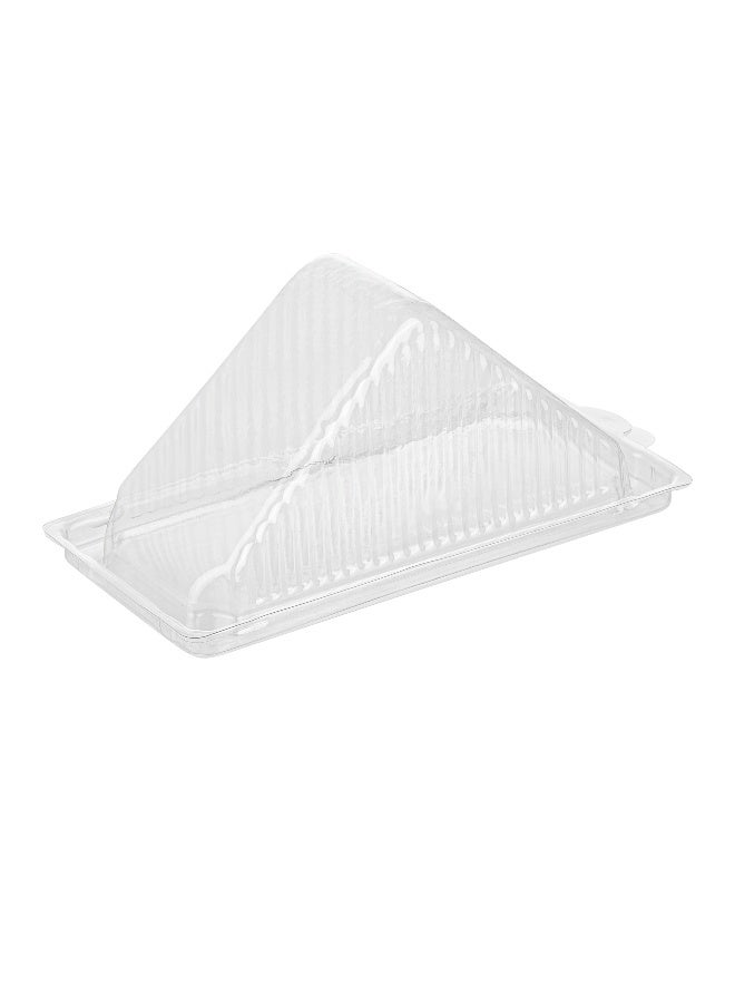 Restaurantware 6.3 x 3.2 x 3 Inch Plastic Sandwich Containers, 100 Disposable Sandwich Wedge Containers - With Lids, For Packaging and Displaying Foods, Clear Plastic Triangle Sandwich Containers,  - Image 1