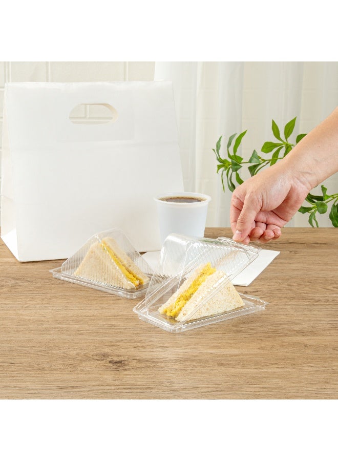 Restaurantware 6.3 x 3.2 x 3 Inch Plastic Sandwich Containers, 100 Disposable Sandwich Wedge Containers - With Lids, For Packaging and Displaying Foods, Clear Plastic Triangle Sandwich Containers,  - Image 5