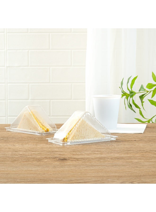 Restaurantware 6.3 x 3.2 x 3 Inch Plastic Sandwich Containers, 100 Disposable Sandwich Wedge Containers - With Lids, For Packaging and Displaying Foods, Clear Plastic Triangle Sandwich Containers,  - Image 4