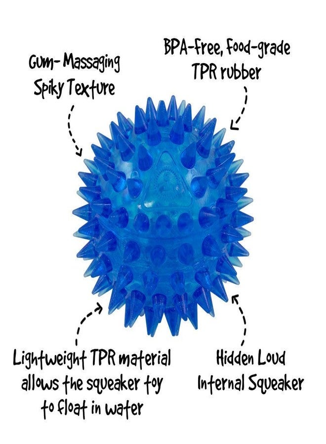 Pups&Pets لعبة كرة مطاطية مدببة للحيوانات الأليفة من Pups&Pets، مزودة بصافرة LED وصوت صرير، مناسبة للكلاب والقطط. قطعة واحدة - Image 2