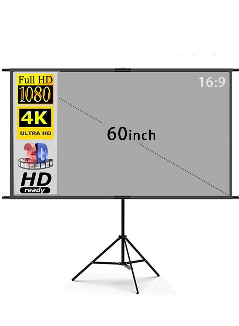Portable Projector Screen with Stand, ALR Projector Screen 60 Inch 16:9, Outdoor Projection Screen, High Contrast, Work in Ambient Light,Easy Setup, Idea for Home Cinema, Backyard Party  - Image 1