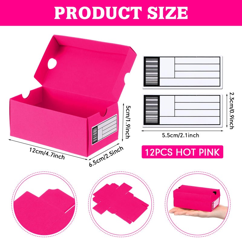 Fullhawl 12 Sets Mini Sneaker Boxes for Party Favors Mini Shoe Gifts Boxes 4.7 x 2.5 x 2 Inch Sports Small Gift Case with Editable Label for Candies Cookies Snackss - Image 3