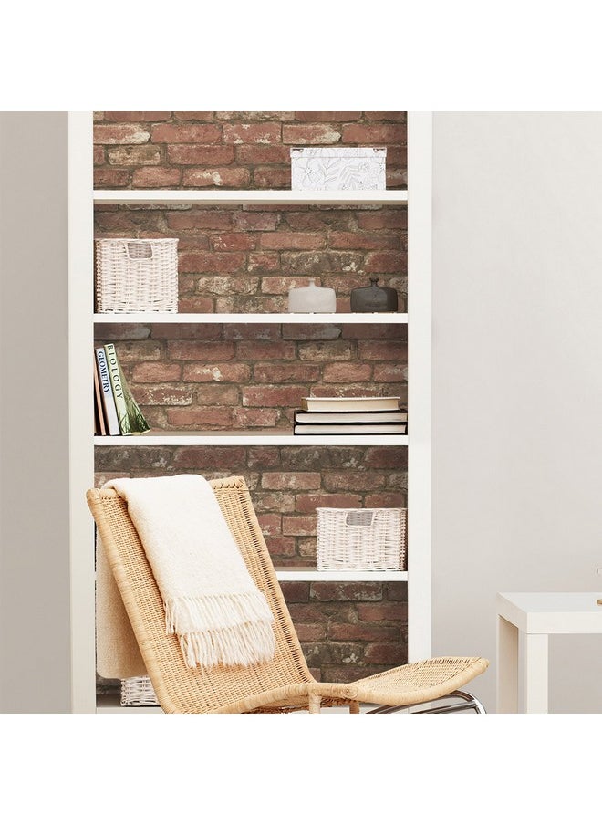 NuWallpaper Nu2214 West End Brick Peel & Stick Wallpaper Red  - Image 5