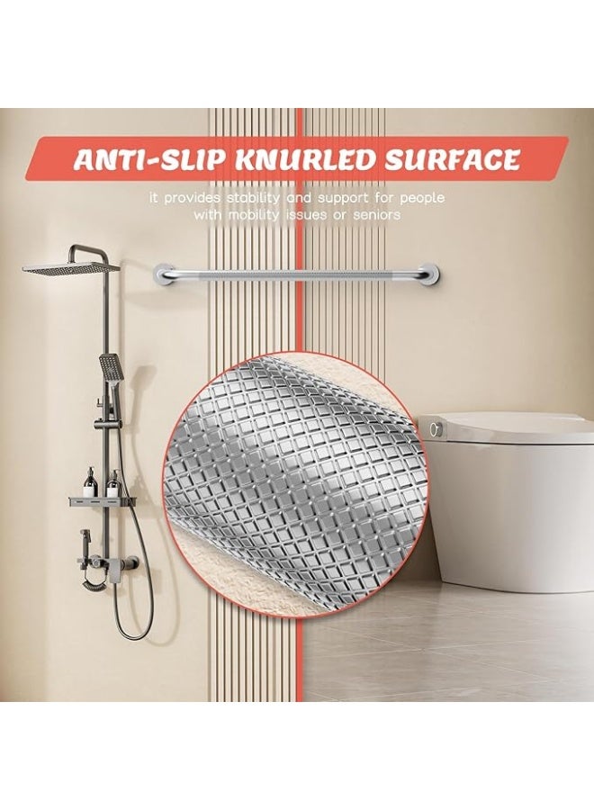 32-Inch Anti-Slip Grab Bar – Polished Chrome Stainless Steel Support Handle for Bathroom Safety, Balance and Mobility Assistance - Image 3