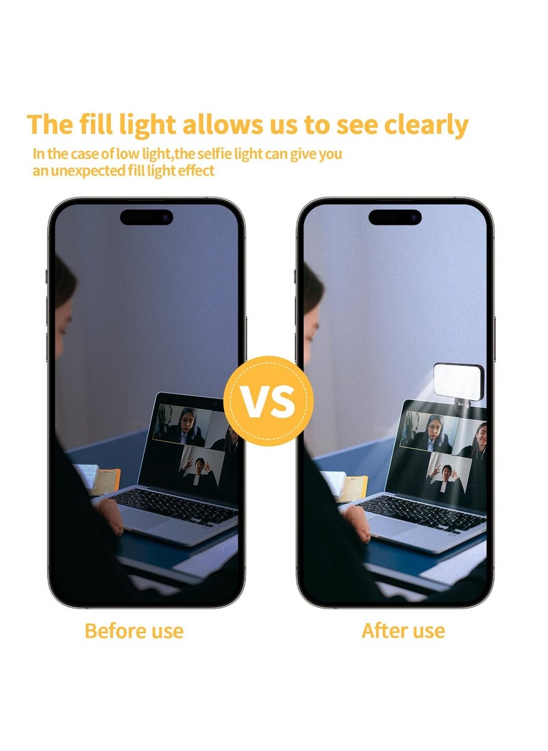 LED Selfie Light, LED Selfie Light with Front & Back Phone Clip, with 3 Lighting Mode, Portable Phone Ring Light for Makeup, Selfie, Vlog, Video Conference, for Phone, iPad, Camera, Laptop - Image 4