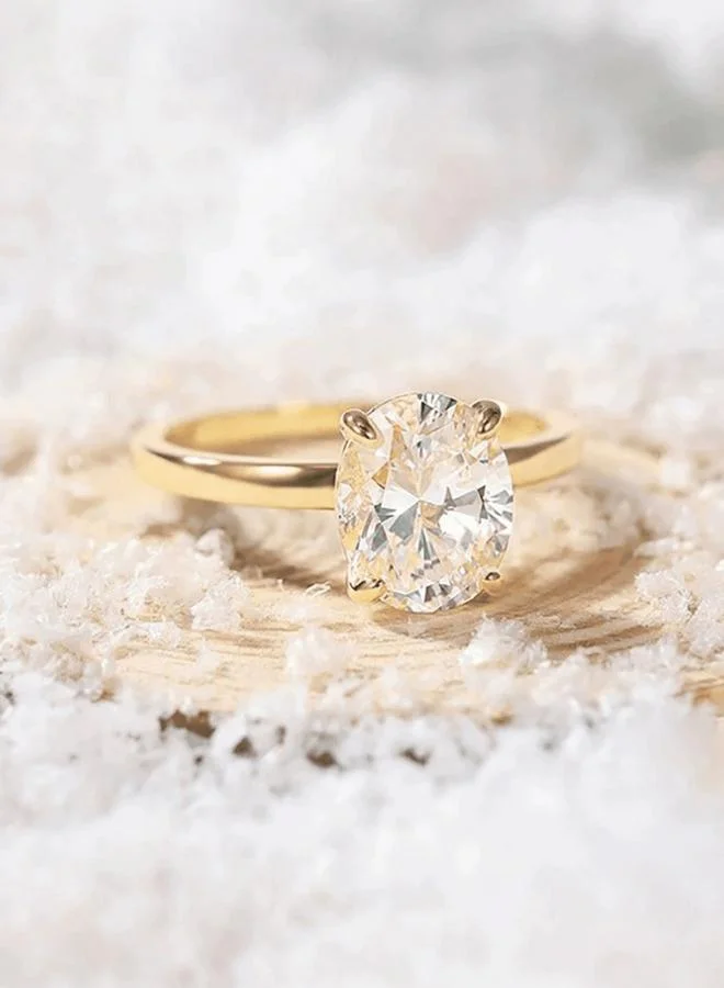 Take Two  Gold Oval-Cut Embellished Ring for Women | Best Price UAE