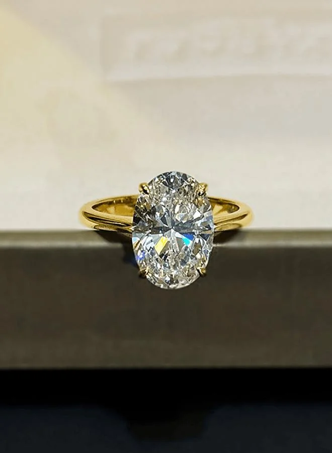 Take Two  Gold Oval-Cut Embellished Ring for Women | Best Price UAE
