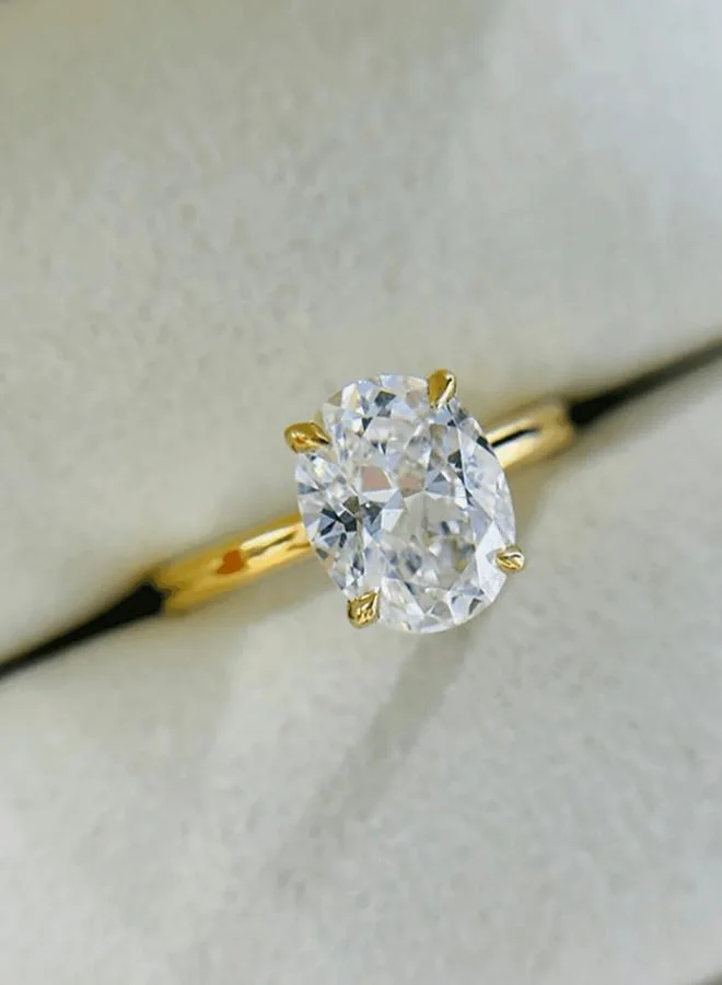 Take Two  Gold Oval-Cut Embellished Ring for Women | Best Price UAE