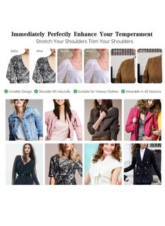Generic Sewing Shoulder Pads 2 Pairs Thickness 1.5cm Sponge Breathable Set-in Pads Sloping High Low Shoulders Sewing Supplies for Women Men Blazer Suit T-Shirt (Black+White)  - Image 4
