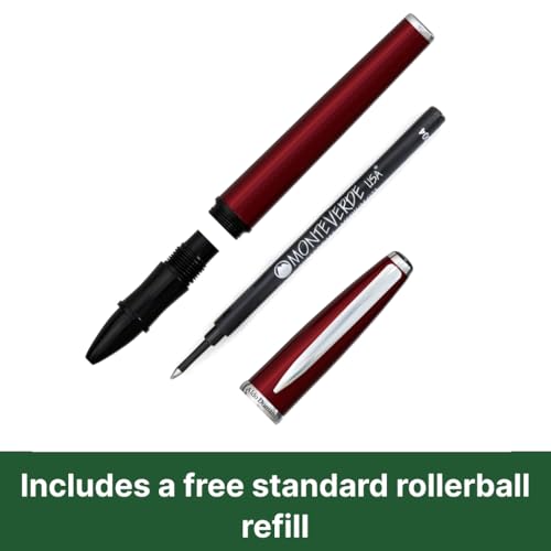 Monteverde قلم رولر بول مونتيفيردي الولايات المتحدة ألدو دوماني - أحمر، كتابة سلسة، أناقة مستوحاة من الإيطالية - Image 4