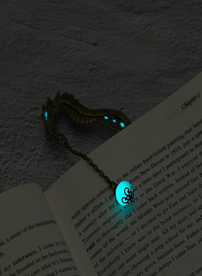 Jeffdad Dragon Bookmark, Fantasy Bookmark Gifts Glow in The Dark, Metal Bookmarks for Book Lovers, Cool Bookmarks Gifts for Women Men(Bronze Dragon and Ball) - Image 3
