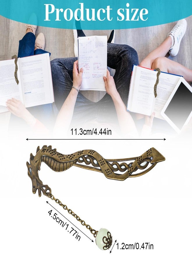 Jeffdad Dragon Bookmark, Fantasy Bookmark Gifts Glow in The Dark, Metal Bookmarks for Book Lovers, Cool Bookmarks Gifts for Women Men(Bronze Dragon and Ball) - Image 5