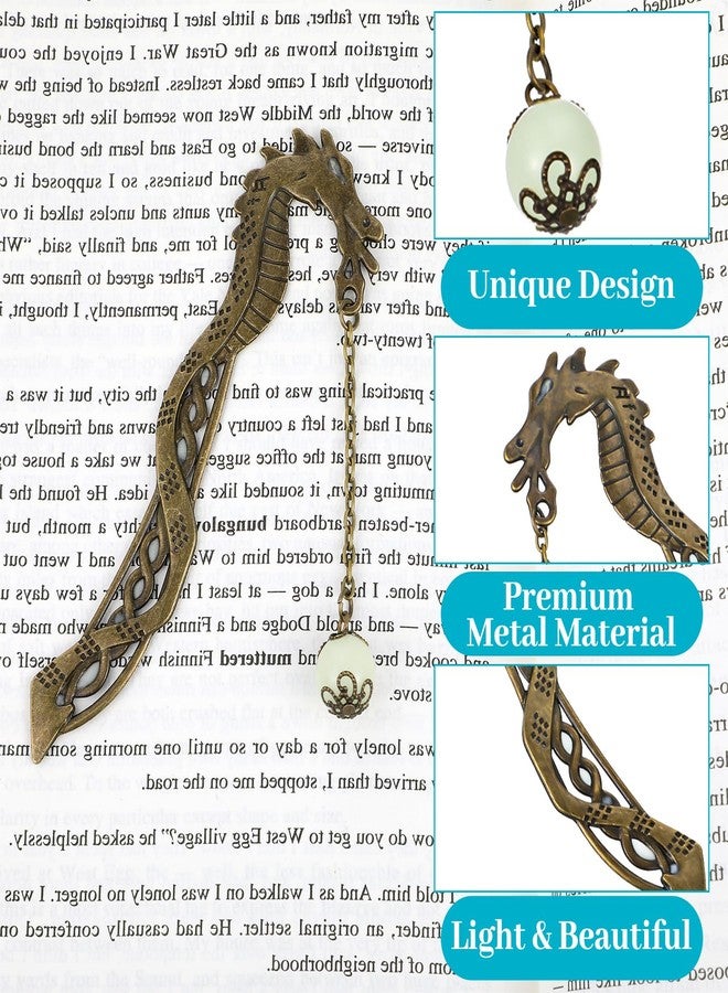 Jeffdad Dragon Bookmark, Fantasy Bookmark Gifts Glow in The Dark, Metal Bookmarks for Book Lovers, Cool Bookmarks Gifts for Women Men(Bronze Dragon and Ball) - Image 4