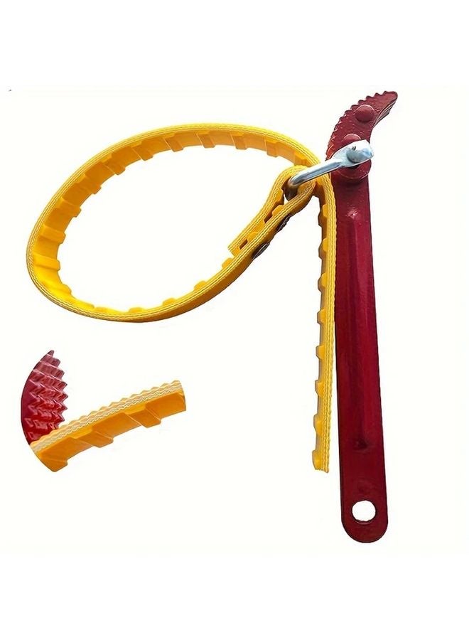 مفتاح سير 8 بوصات غير قابل للانزلاق، قابل للتعديل، مصنوع من الفولاك السميك بمقبض أحمر لفلتر الزيت وأعمال السباكة - Image 3