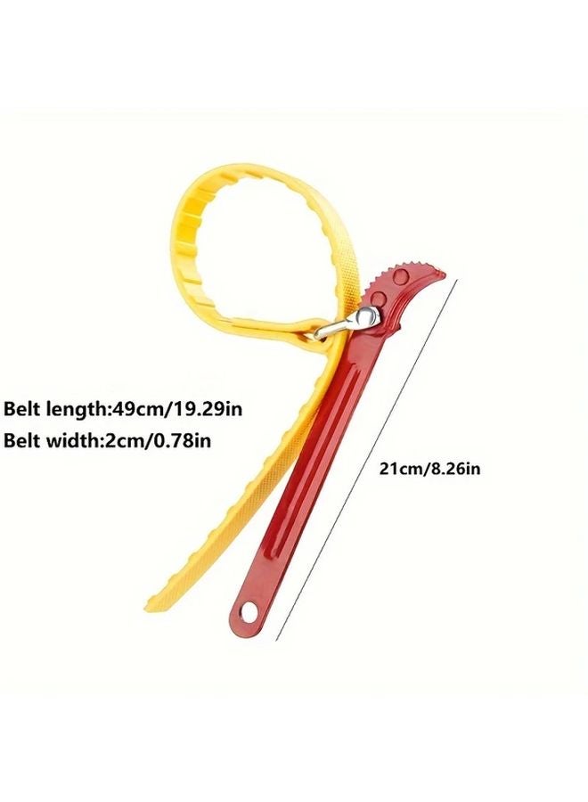 مفتاح سير 8 بوصات غير قابل للانزلاق، قابل للتعديل، مصنوع من الفولاك السميك بمقبض أحمر لفلتر الزيت وأعمال السباكة - Image 4