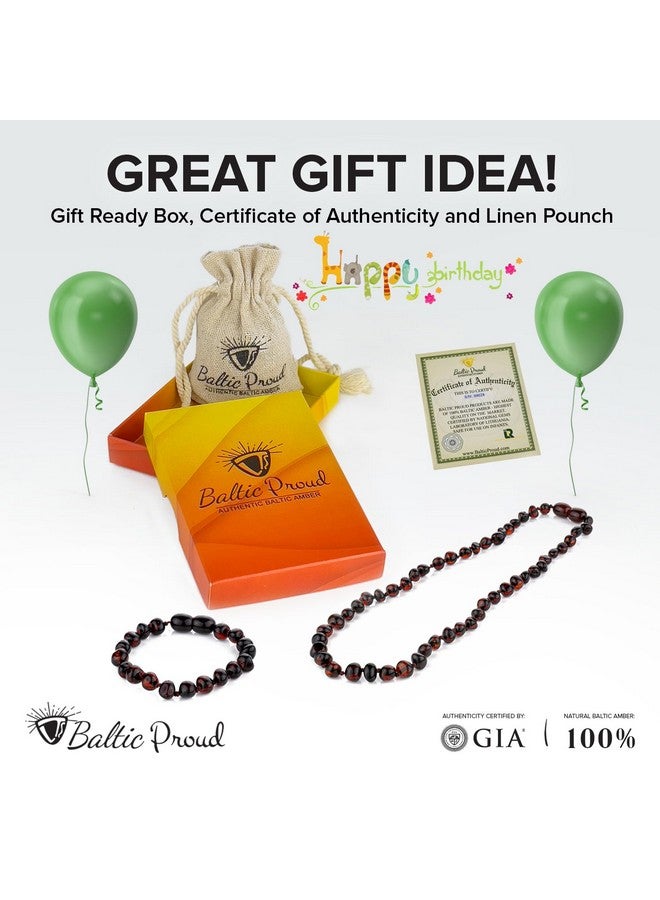 Baltic Proud Amber Necklace And Bracelet Gift Set (Unisex Cherry) - Certified Premium Quality Raw Baltic Amber - Image 4