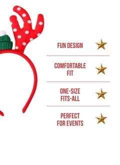 ZAFAA HOME Red Sequin Antler Headband – 22x19cm Holiday Costume Accessory for Christmas Parties, Seasonal Gatherings, and Festive Photos  - Image 4