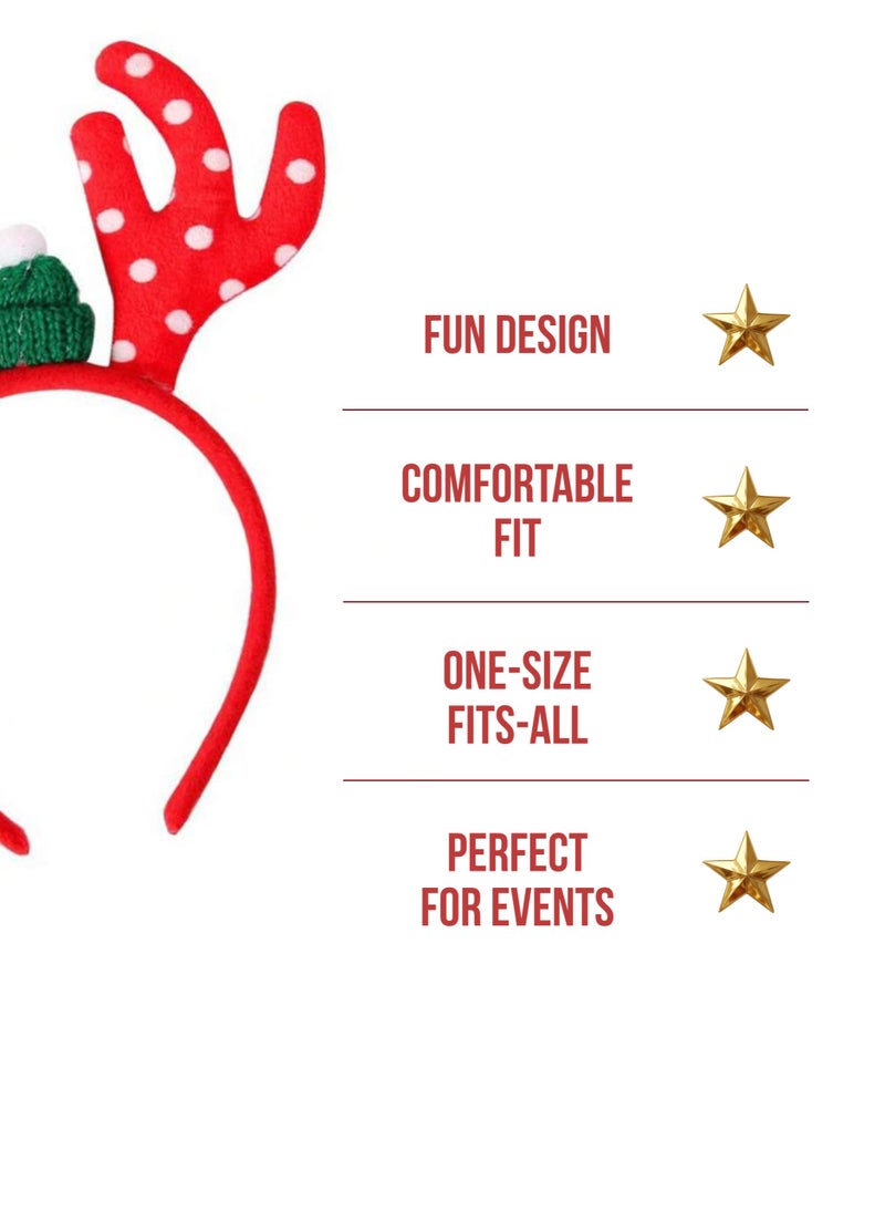 ZAFAA HOME Red Sequin Antler Headband – 22x19cm Holiday Costume Accessory for Christmas Parties, Seasonal Gatherings, and Festive Photos  - Image 4