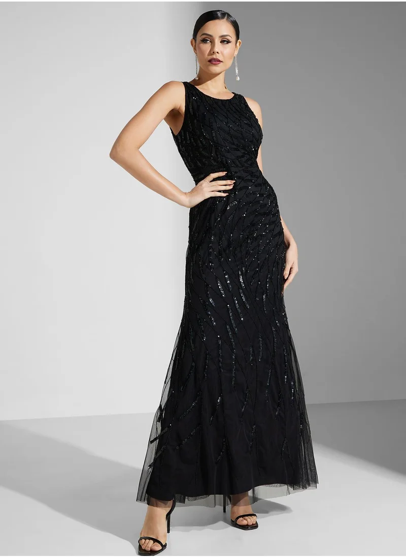 Namshi x Sleeveless Embellished Dress