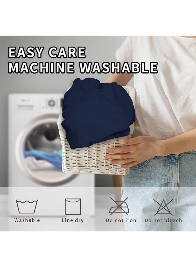 Beauenty Dining Chair Slipcovers, Waterproof Dining Room Chair Cover Set of 2, Stretch Jacquard Chair Slipcover Removable Washable Chair Protector for Home, Restaurant, Banquet -(Navy Blue) - Image 4