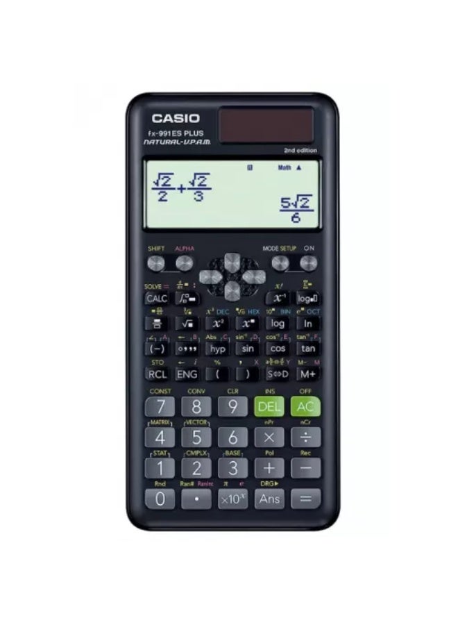 Casio FX-991ESPLUS-2WDTV Digital Scientific Calculator, Black - Image 1