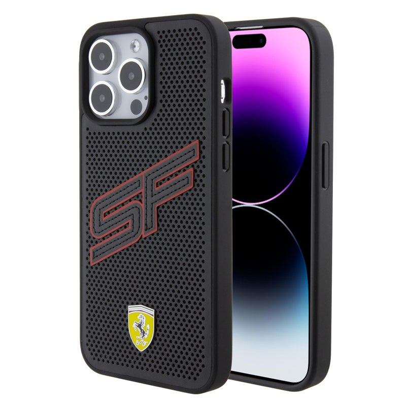 CG MOBILE Ferrari PU Leather Case For iPhone 15 Pro Black