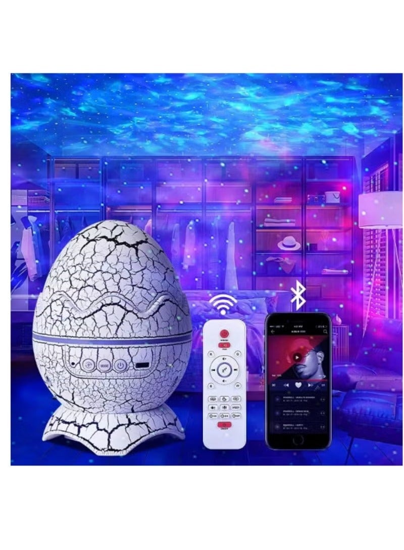 TIGER Galaxy Projector For Bedroom – Star Projector Galaxy Light Egg-Shaped Night Light With Bluetooth Speaker, Remote Control, 14 Light Effects, 19 White Noise Modes – Soothing Starry Sky Lamp For Kids, Adults, Sleep, Relaxation & Home Décor - Image 1