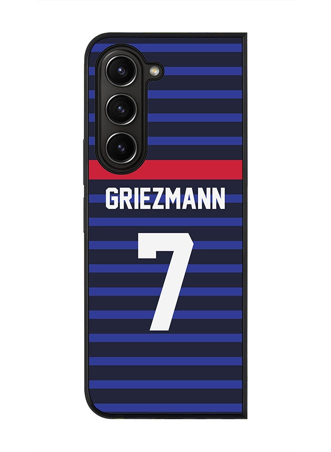 Stylizedd Rugged Black edge case for Samsung Galaxy Z Fold5, Slim fit Soft Case Flexible Rubber Edges Anti Drop TPU Gel Thin Cover -  Football Team - France, Player Name - Griezmann - Image 1