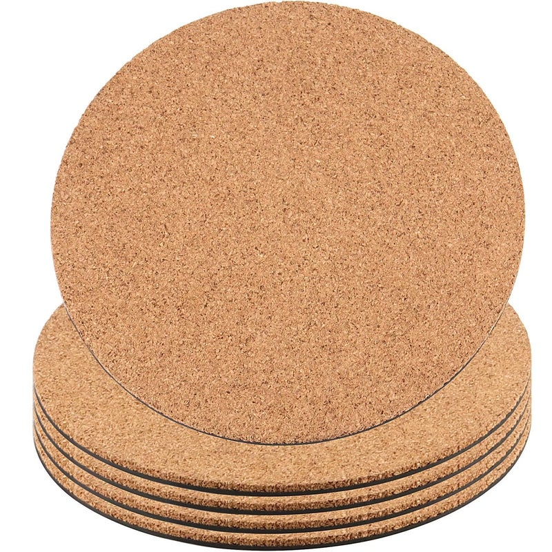 FUNSUEI 5 PCS 12 Inch Cork Plant Coasters Round Cork Plant Mat for Gardening Indoor Outdoor Pots Coaster DIY Craft Project