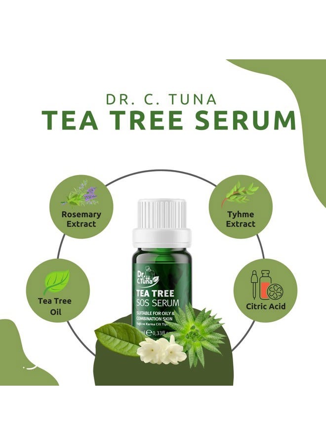FARMASI Dr. C. Tuna Tea Tree Serum, Skin Care Serum Spot Treatment Targets Redness, Bumps, Acne, Dry Itchy Skin, Repairs, and Hydrates Skin, Natural Full Body Skincare Support, 0.33 fl.oz 10 ml - Image 3