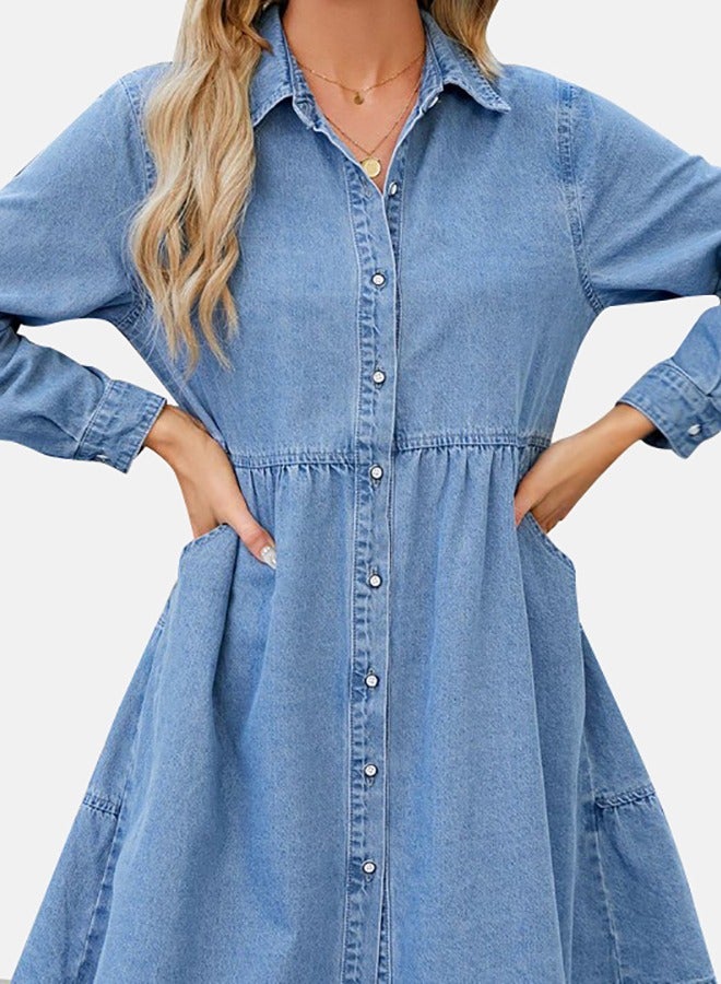YUNIQEE Denim Babydoll Dress  - Image 2